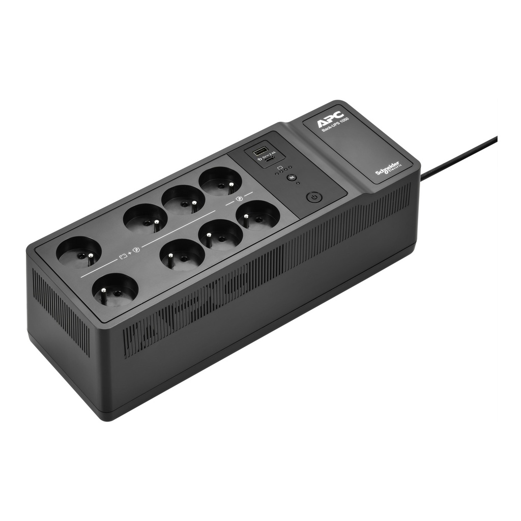 [BE1050G2-FR] Apc APC Back-UPS BE1050G2-FR - Onduleur 8x broches terre (Belgique), 1050VA, 2 chargeurs USB, 1 port data USB