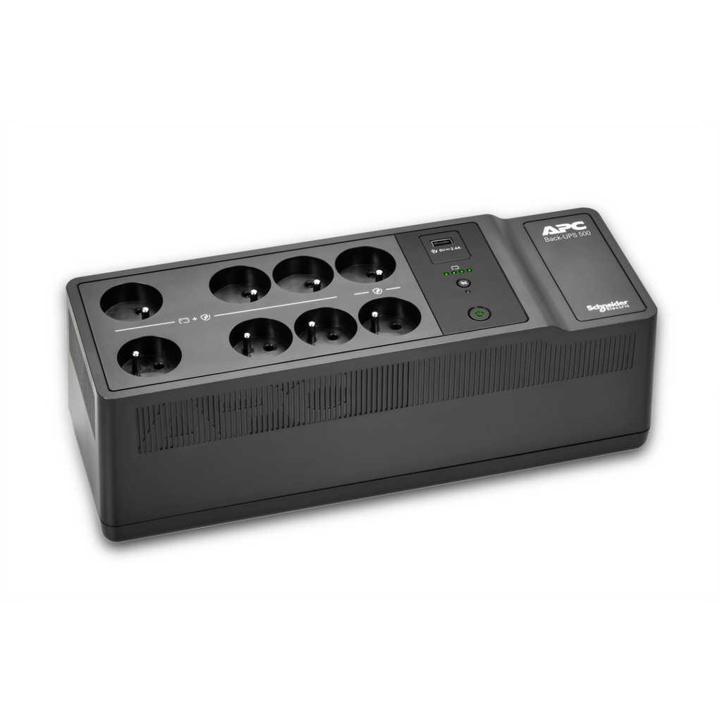 [BE500G2-FR] Apc APC Back-UPS BE500G2-FR - Onduleur 8x broches terre (Belgique), 500VA, 1 chargeur USB, 1 port data USB